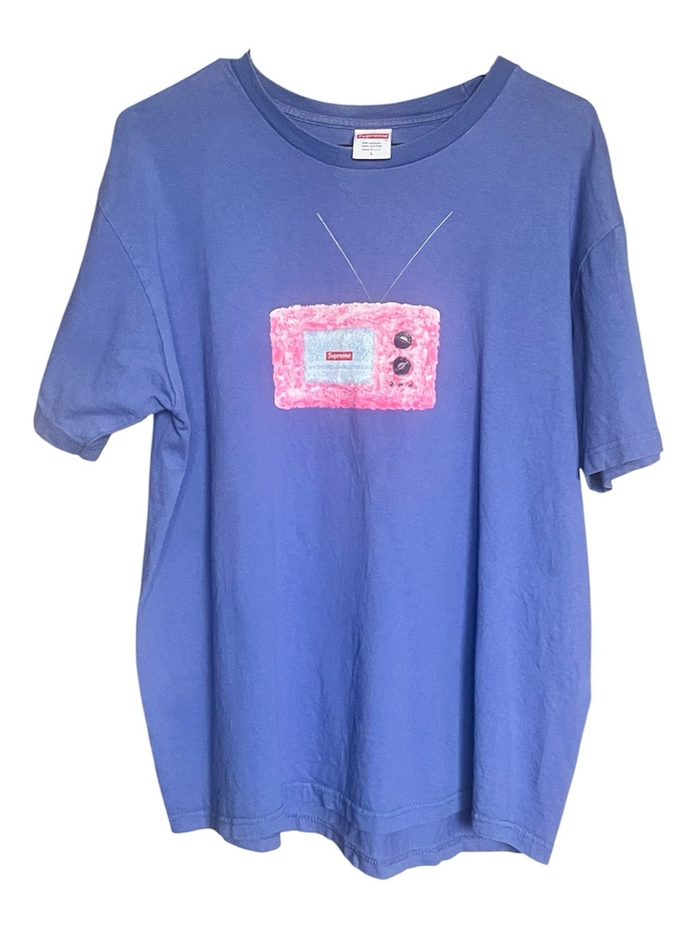 Supreme Men’s TV Graphic T-Shirt Size L Purple Streetwear Casual Classic